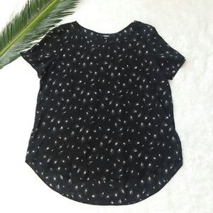 Black Dandelion Wish Pattern Blouse Size L